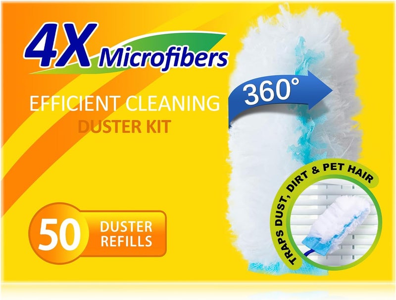 LANARP 360 Duster Refills for Swiffer, Refill Kit with 50 Dusters for Cleaning Home & Car, Heavy Duty Multi Surface - Image 1